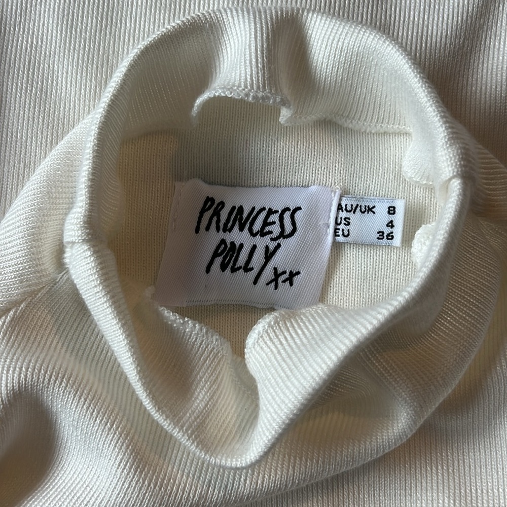 Princess Polly Turtle Neck Top Cream - Picture 3 of 4